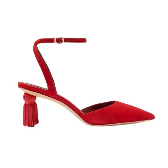 Kate Spade Women's Voila Pointed Toe Ankle Strap Heels Red Size 11 - Picture 1 of 5